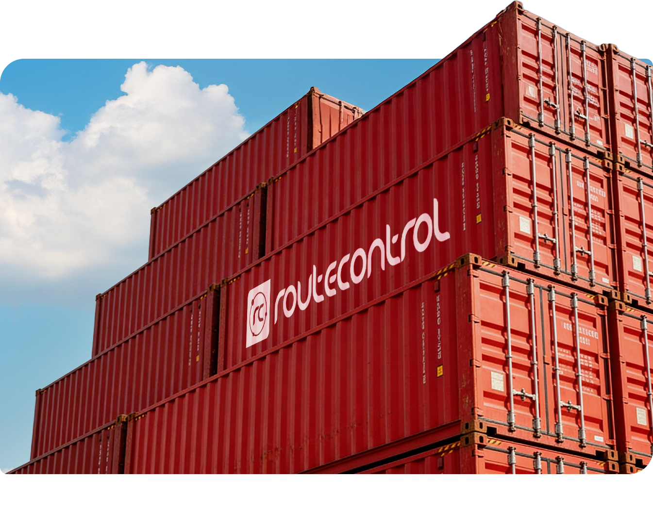 Container mit routecontrol Logo